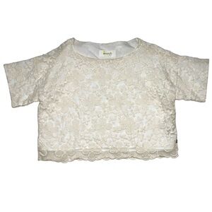 Ottod’Ame Ivory Floral Embroidered Top Size 2